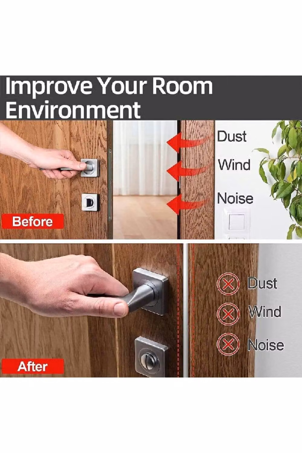 KDMD Black Silicone Rubber Weather Strip Self-Adhesive Waterproof Foam Tape for Door and Window Seals, 6 m – 2