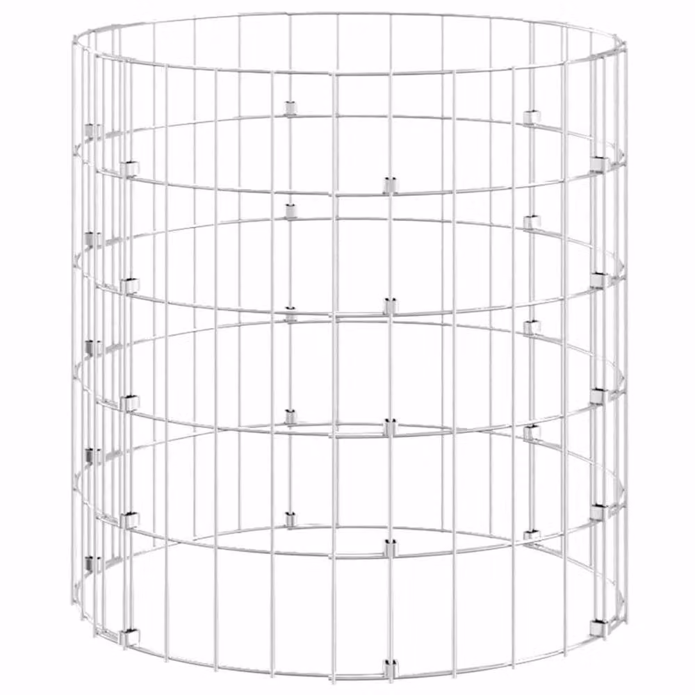 Berkfield Home Circular Gabion Column in Silver Galvanised Steel W/D/H: 50 x 50 x 50 cm – 2