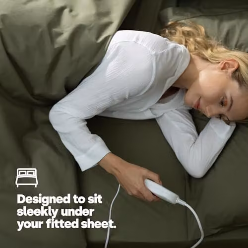 LIVIVO Electric Under Blanket, Single, White, W/D/H: 135 x 65 x 1 cm – 6