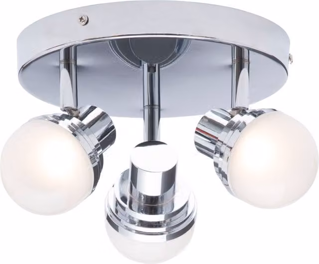 Litecraft Skipton 3 Light Adjustable Bathroom Spotlight Plate in Chrome