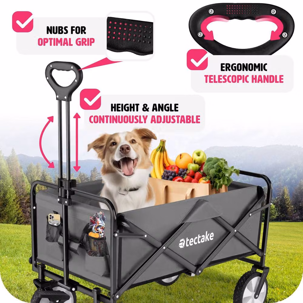 tectake Garden Trolley Leon in Grey Steel – 9