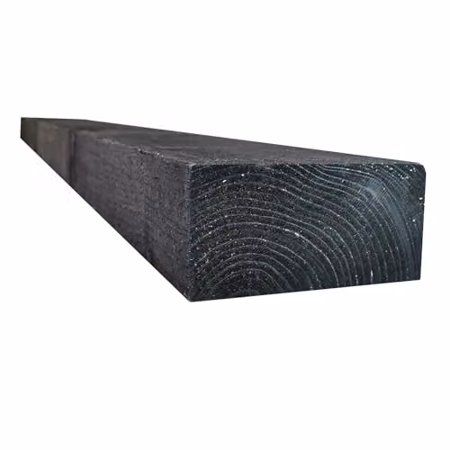 Snowdon Timber Black Pressure Treated Wood Garden Sleepers, 2 Pack, H x W x D: 2400 x 195 x 9.5 mm