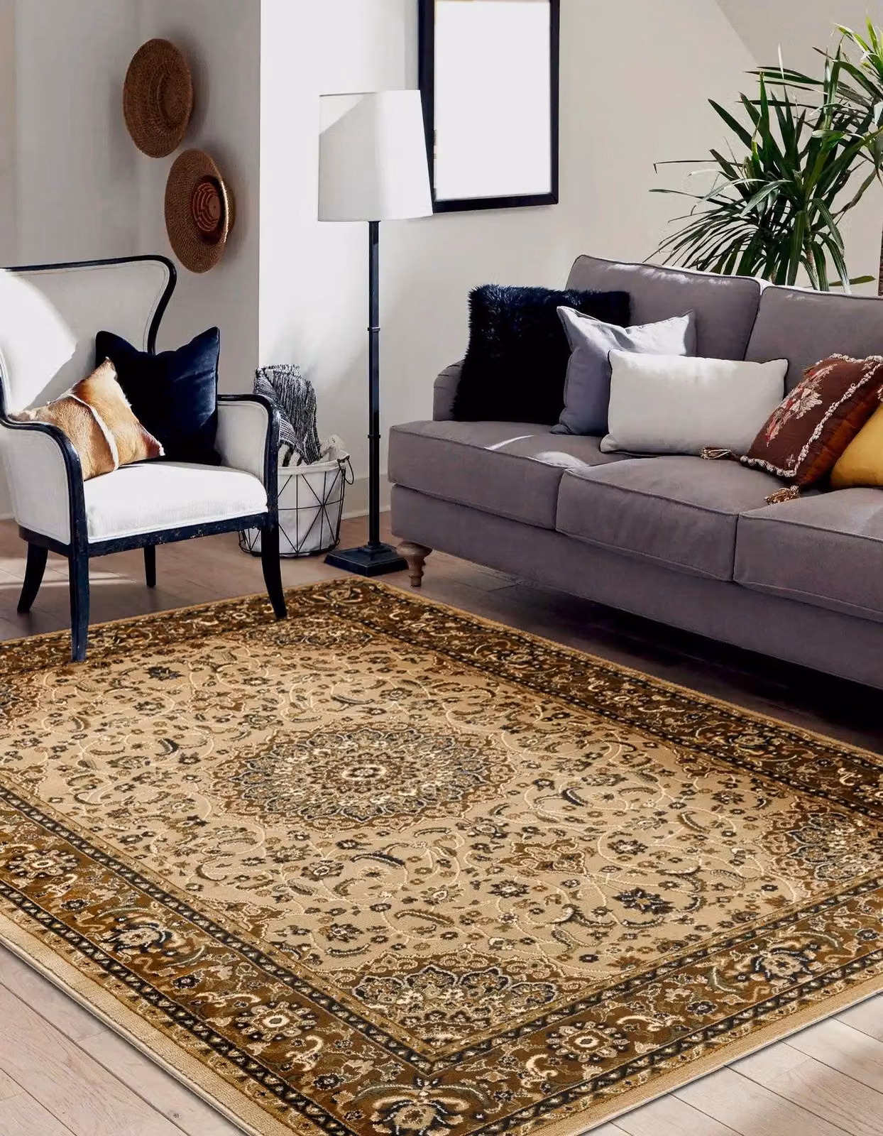 RugsX Royal Floral Rug in Beige, W: 150 cm, L: 230 cm – 3