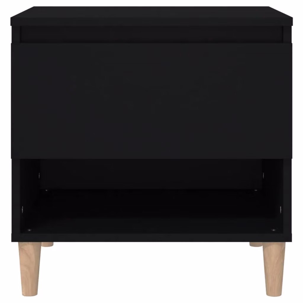 Berkfield Home Set of 2 Black Mid-Century Bedside Tables in Engineered Wood W/D/H: 50 x 46 x 50 cm – 3