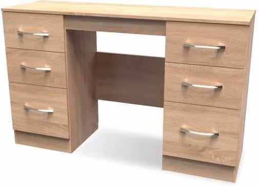 Avon Modern Double Pedestal Dressing Table in Beige