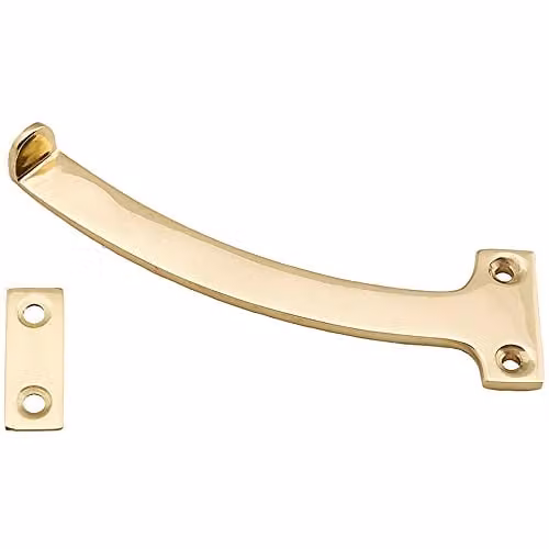Loops Pair Quadrant Arm Casement Window Stay, 150mm, Polished Brass