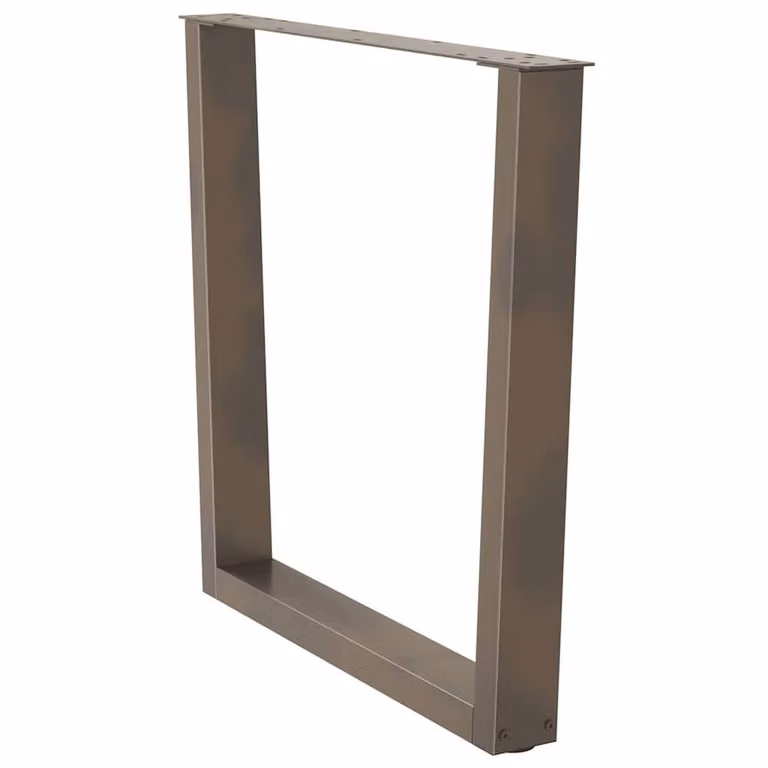 Berkfield Home V-Shape Dining Table Legs, 3 Piece Set, Brown Stainless Steel, H: 72-73.3 cm x W: 80 cm