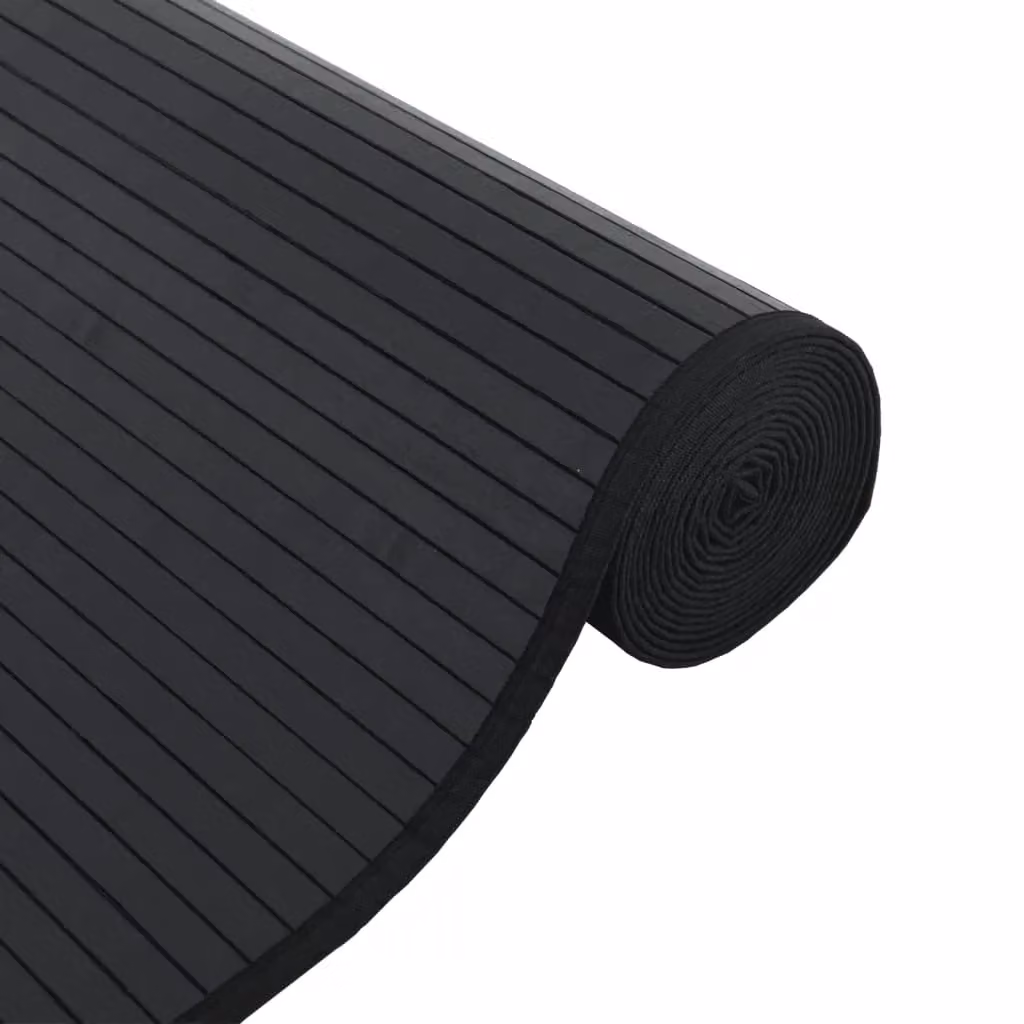 Berkfield Home Rectangular Bamboo Rug in Black, W/D/H: 70 x 300 cm – 3
