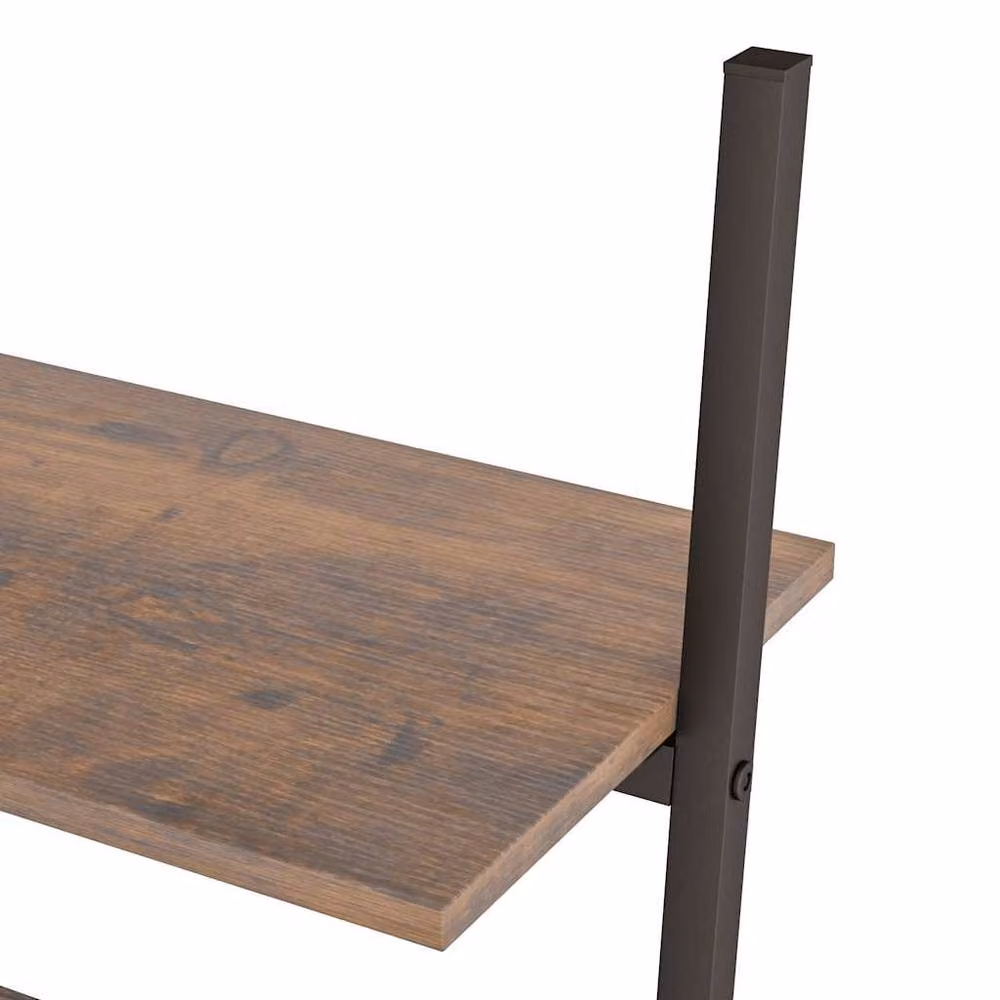 Berkfield Home 5-Tier Industrial Ladder Shelf in Dark Brown and Black, W/D/H: 64 x 34 x 185.5 cm – 4