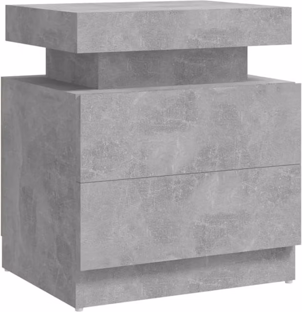 Berkfield Home Bedside Cabinet in Concrete Grey, W/D/H: 45 x 35 x 52 cm