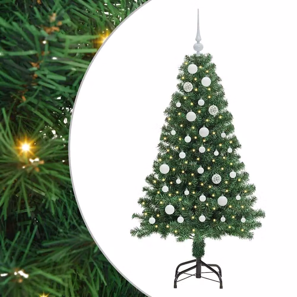 Berkfield Home Green Artificial Christmas Tree with 150 LEDs and Stand, Height: 150 cm – 3