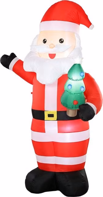 Outsunny 8ft Inflatable Red Santa Christmas Decoration with Bright LED Lights – 1
