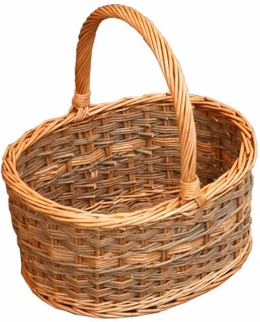 Red Hamper Yorkshire Oval Wicker Shopping Basket in Brown – 1