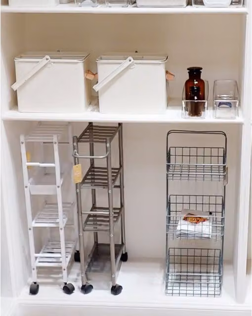 Romm Set of Two Slim Transparent Freestanding Kitchen Organisers