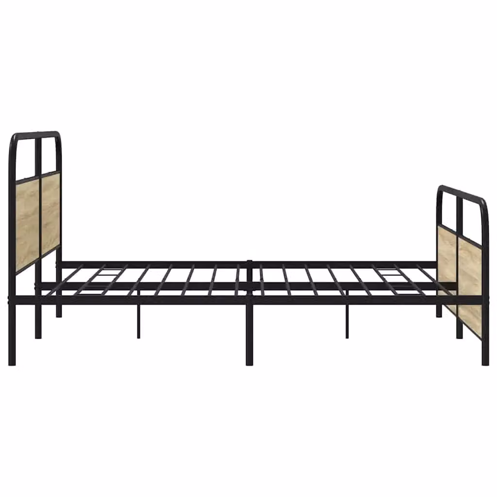 Berkfield Home Metal Bed Frame in Sonoma Oak, Brown, 200 x 200 cm – 2