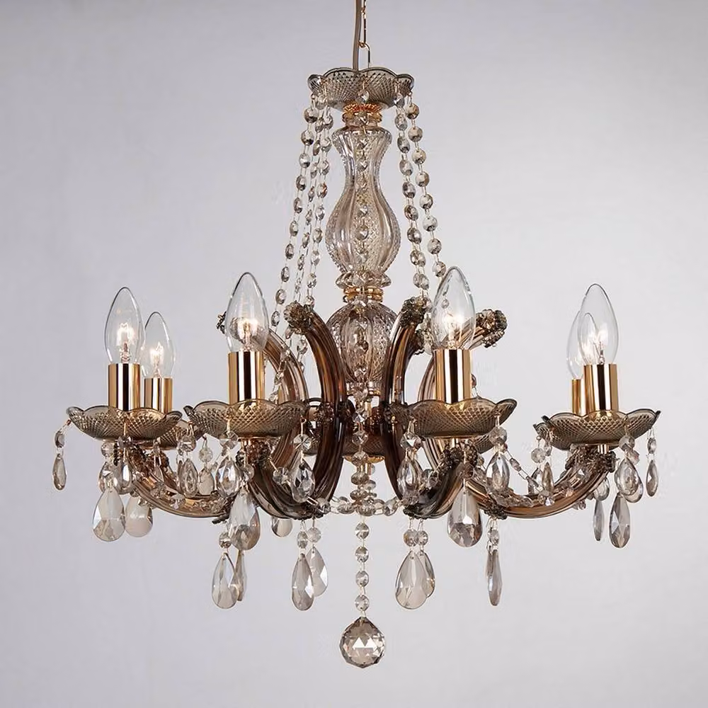 Netlighting Gabrielle 8-Light Acrylic Sconce and Glass Droplet Wall Chandelier in Brown – 2