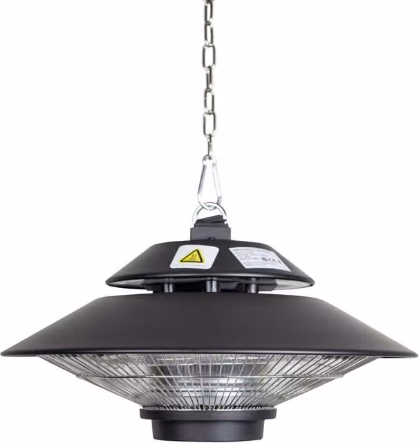SIP Universal Halogen Hanging Heater in Black, W: 45 cm, D: 45 cm, H: 25 cm