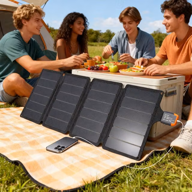 HOMCOM 36W Foldable Solar Panel with Type-C and USB-A Charging Ports, Grey