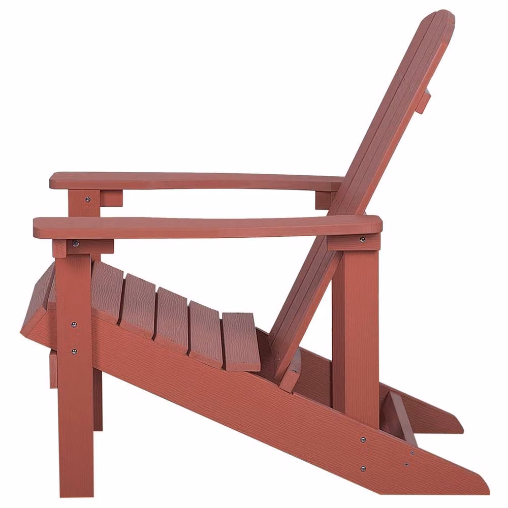 Wyld and Coco Red Wood-Effect Garden Lounge Chair with Footstool – 4