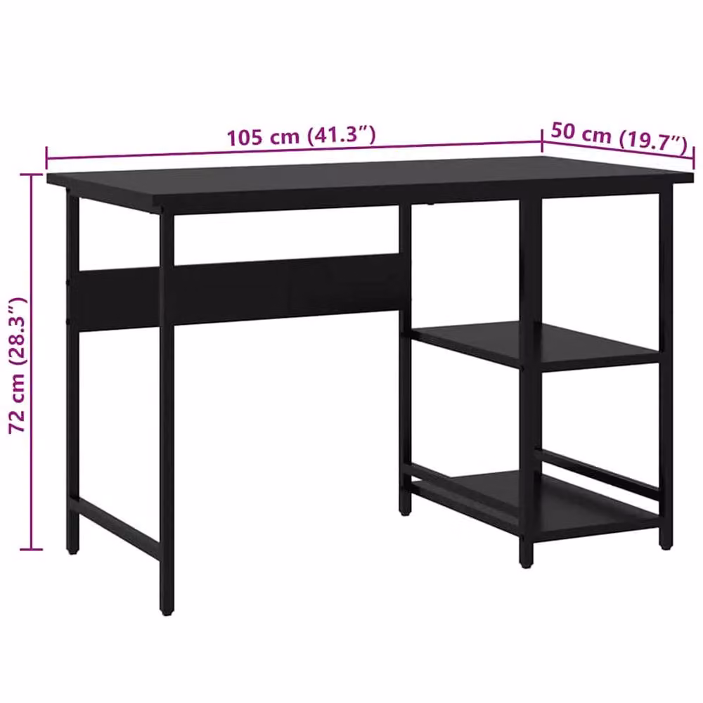 Berkfield Home Modern Computer Desk in Black, W/D/H: 105 x 55 x 72 cm – 6