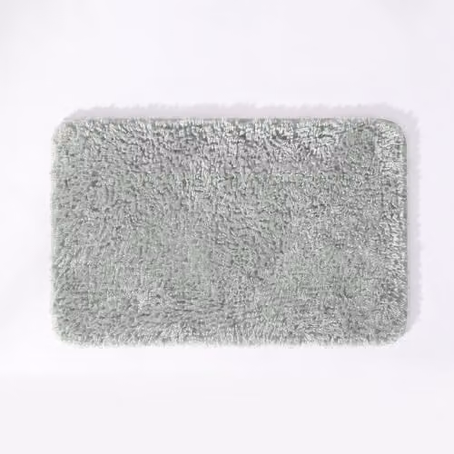 Allure Bath Fashions Luxury Microfibre Non-Slip Bath Mat, Grey, W: 80 cm, D: 50 cm – 1