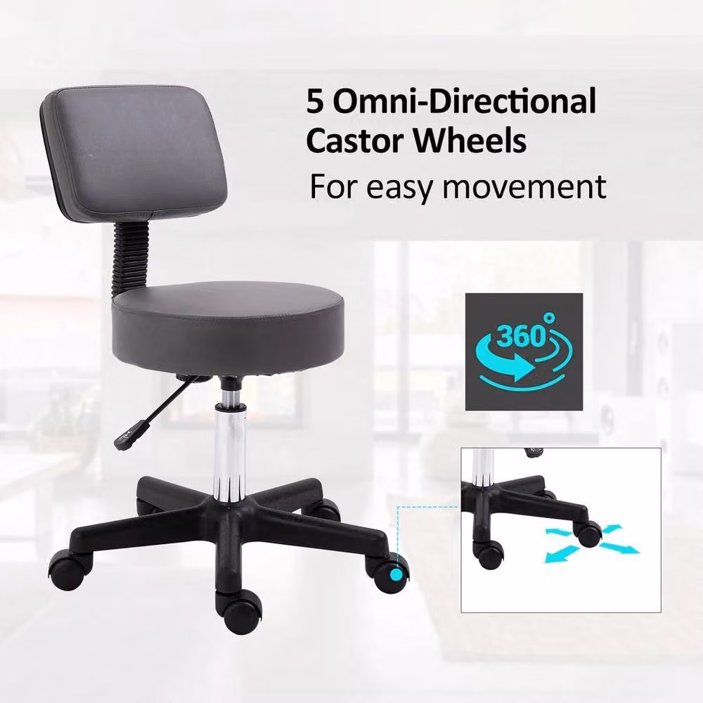 Kelvenix Adjustable Swivel Beautician Salon Chair in Grey – 2