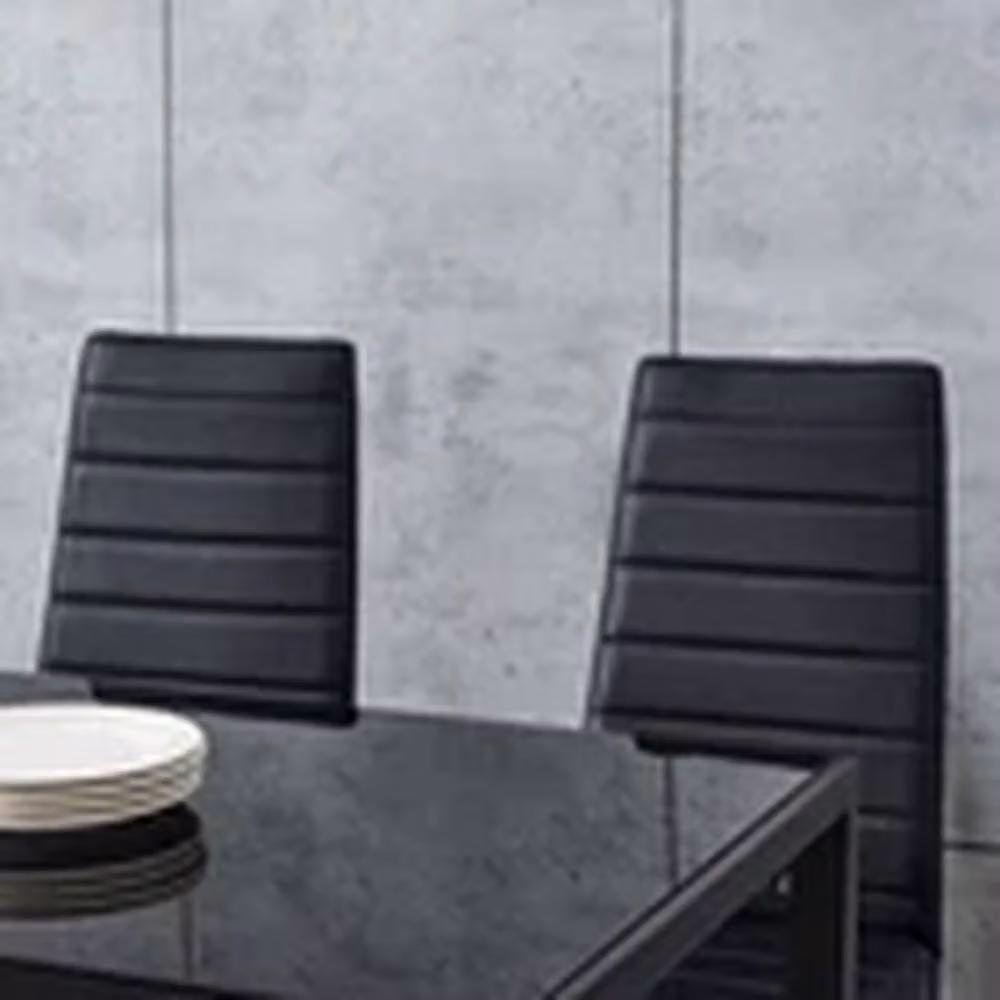 EONLION Set of 4 Black Modern Dining Chairs with Synthetic Leather Padded Seats and Metal Legs – 3