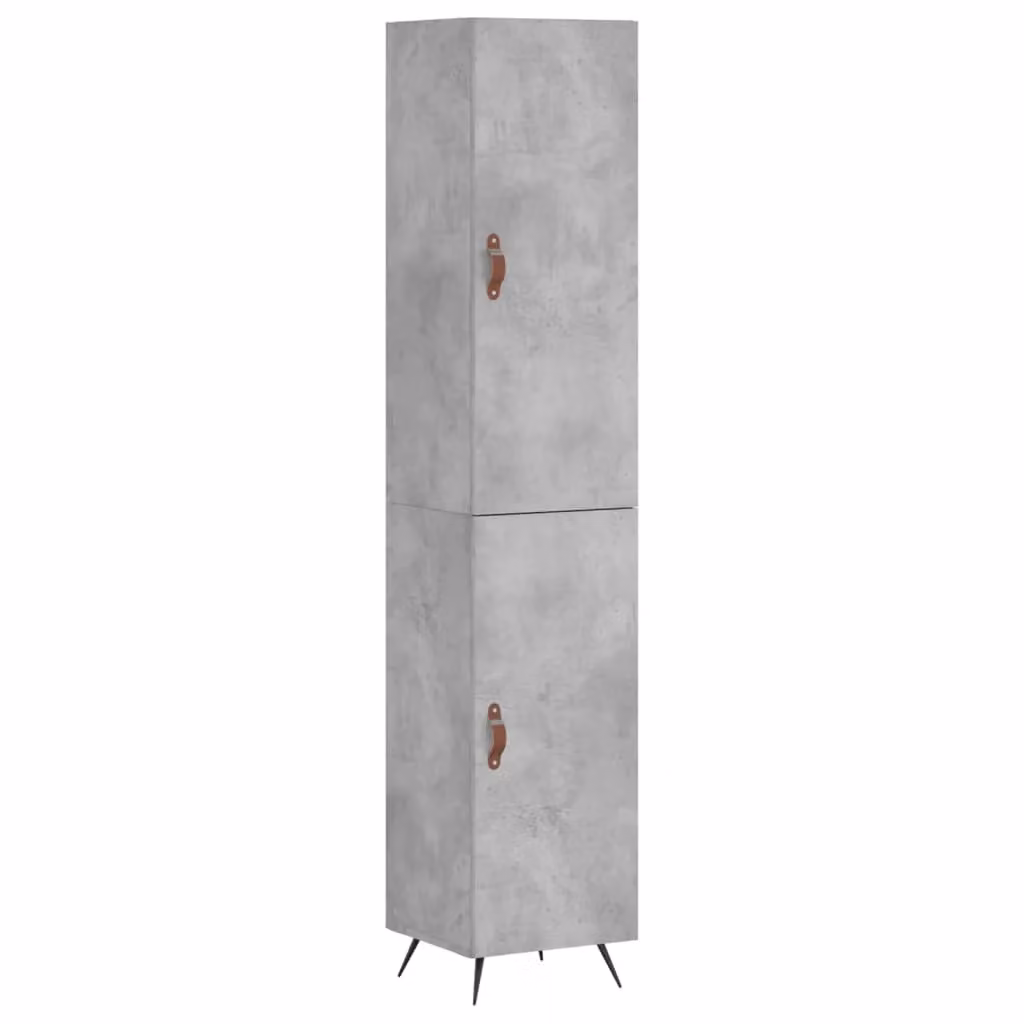 Berkfield Home Highboard in Concrete Grey, W/D/H: 34.5 x 34 x 180 cm – 2
