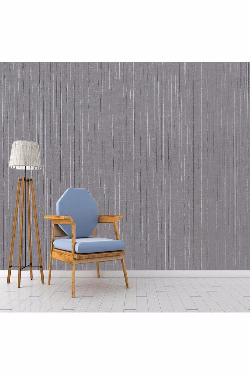 Living and Home Self-Adhesive Abstract Striped PVC Wallpaper Roll in Grey – 2