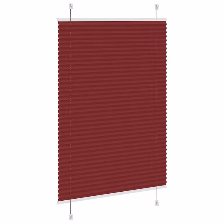 Berkfield Home Single Pleat Blind in Bordeaux Red Polyester, W: 90 cm, H: 100 cm