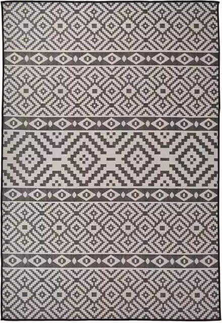Berkfield Home Outdoor Flatweave Striped Rug in Black, W: 160 cm, D: 230 cm – 1
