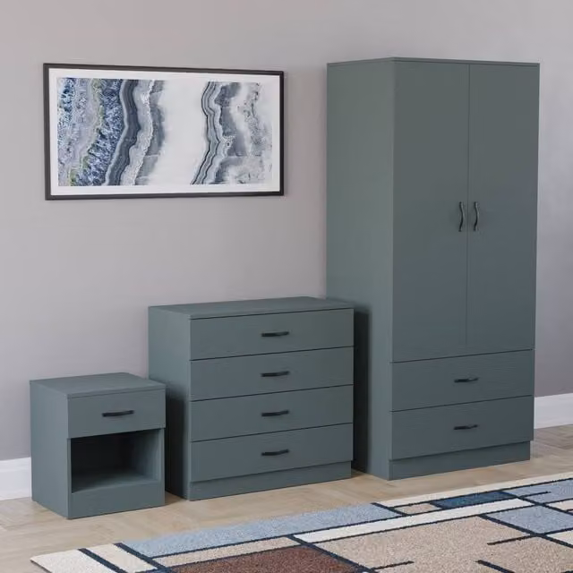 HD Designs Riano 3 Piece Modern Bedroom Set in Green