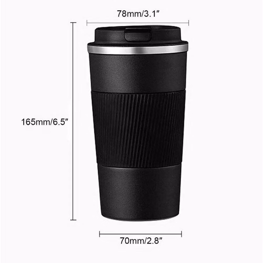 FLAVORA Stainless Steel Thermos Mug with Lid in Black – 2