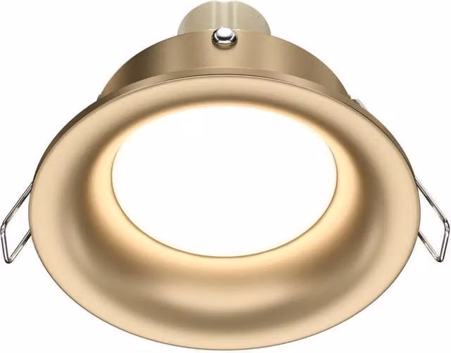 Netlighting Slim Recessed Round Downlight in Matte Gold/Brass with 1xGU10 Socket