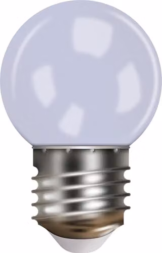 Xmas Haus G45 Shatterproof LED Bulb, Warm White, E27 Base, 2W, 230V, Transparent Plastic Cover