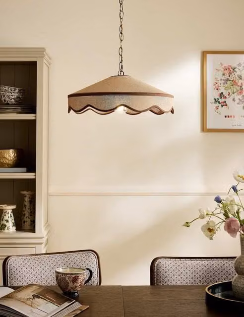 Laura Ashley Buckenham Brown Suspended Dome Pendant Light