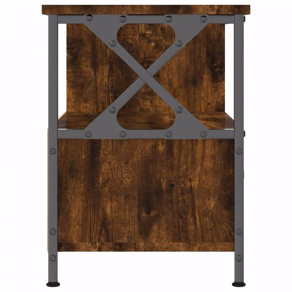 Berkfield Home Smoked Oak TV Cabinet in Brown, W/D/H: 90 x 33 x 45 cm – 4