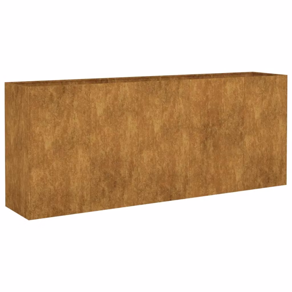 Berkfield Home Garden Corten Steel Raised Bed in Brown, W/D/H: 200 x 40 x 80 cm – 2