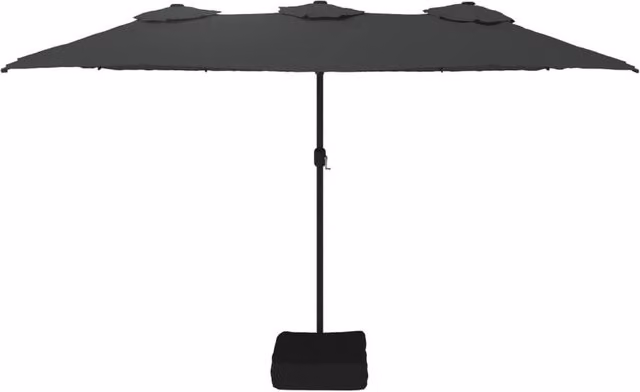 Berkfield Home Elegant Double-Head Cantilever Parasol in Anthracite Grey, W: 445 cm, H: 265 cm, D: 245 cm – 1