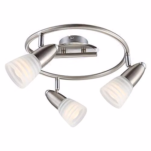 Netlighting Caleb Ceiling Spotlight Cluster in Grey and Chrome with 3x E14 Opal Glass Shades