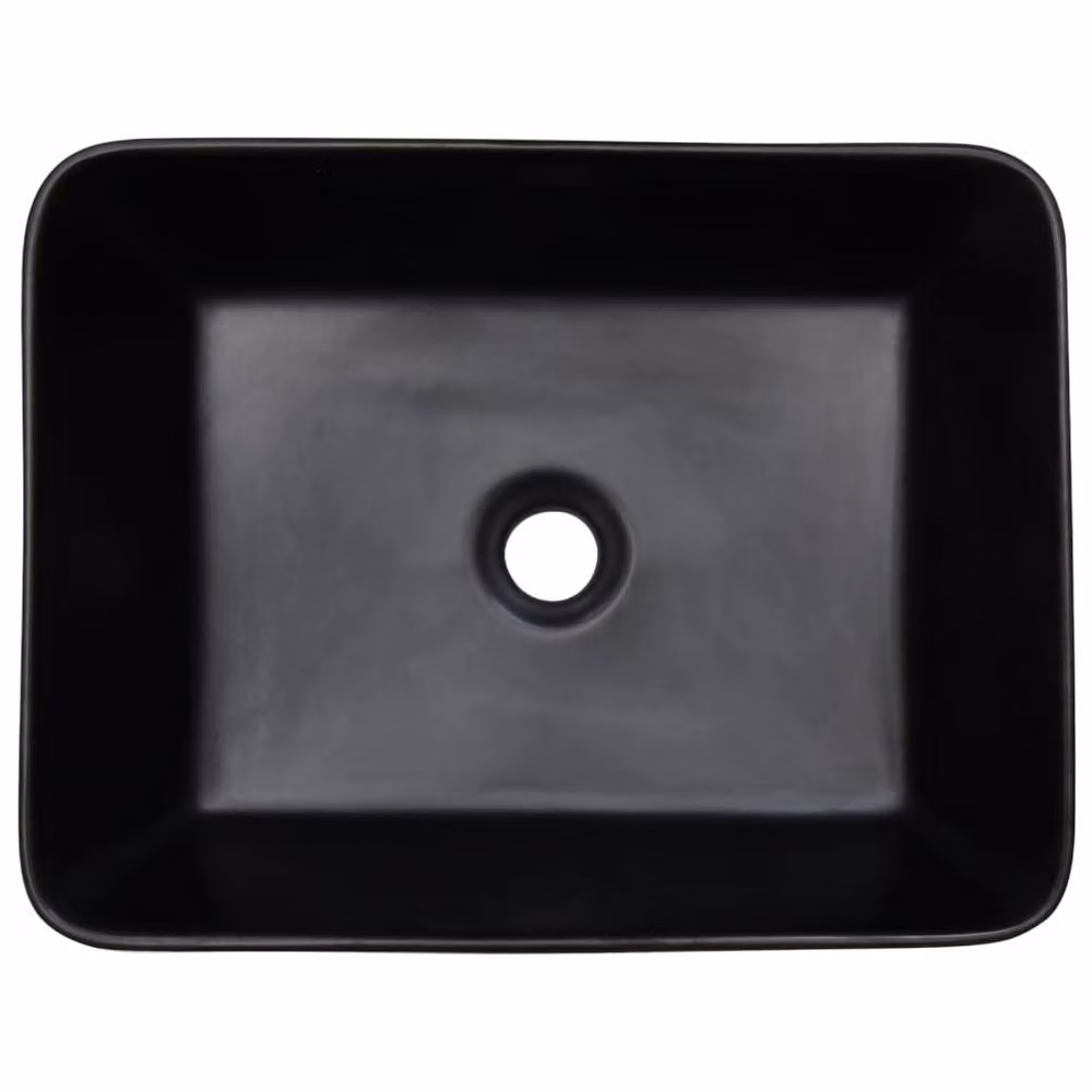 Berkfield Home Rectangular Ceramic Countertop Basin in Black and Brown, W: 46 cm, D: 35.5 cm, H: 13 cm – 4