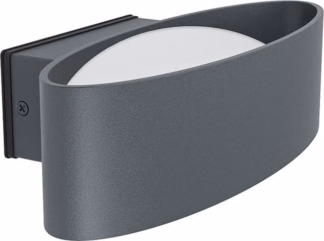 Loops IP44 Anthracite Outdoor LED Wall Light in Aluminium and Steel