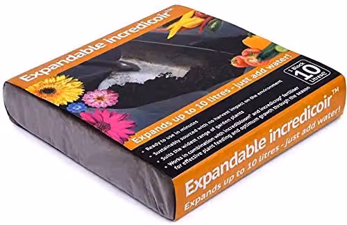 Thompson and Morgan Incredicoir Expanding Multipurpose Coir Potting Soil for Garden Plants and Flowers, 9 x 10 L Pack – 1
