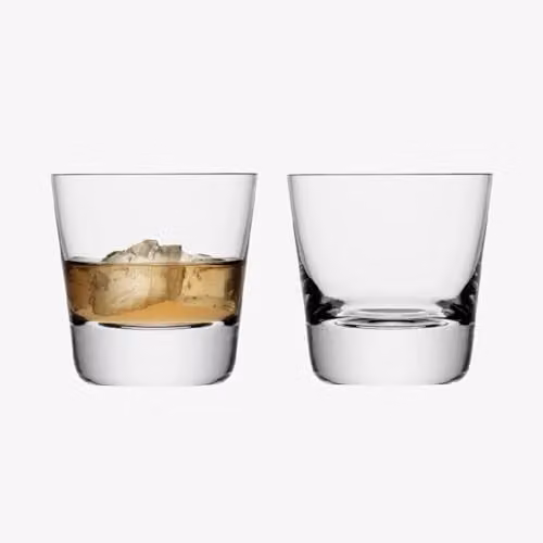 LSA International Madrid Handmade Glass Tumbler, Transparent, 270ml, Set of 2