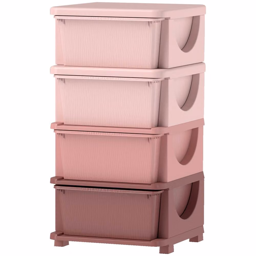 STILVORA Kids Storage Unit with 4 Drawers in Pink – 2