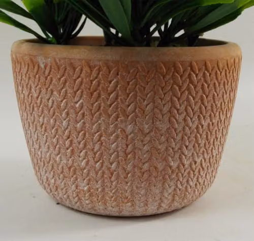Leaf Design UK Honey Plant in a Yellow Ceramic Terracotta Pot, Height: 22 cm – 2