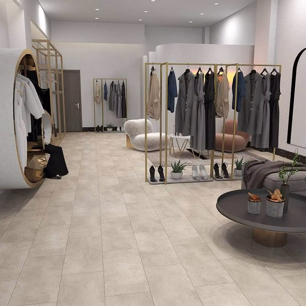 Vinyl Flooring UK Allo RBT Stone Effect SPC Click Luxury Vinyl Tile Plank in Pale Grey 5.2mm – 2