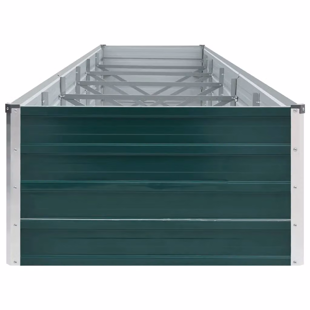 Berkfield Home Garden Green Galvanised Steel Raised Bed W: 480 cm, D: 80 cm, H: 45 cm – 3