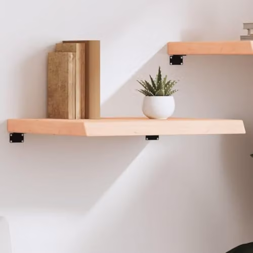 vidaXL Wall Mounted Oak Wood Shelf, Brown, W/D/H: 60 x 60 x 2.88 cm – 2