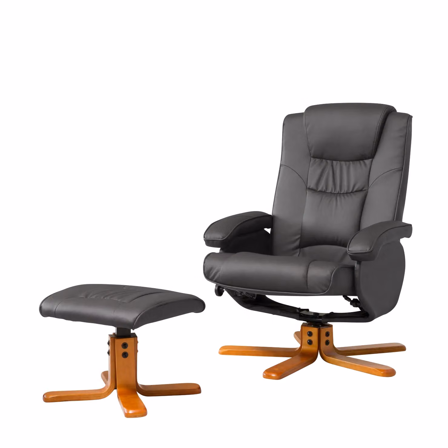 Artemis Home Severn Swivel Recliner with Massage and Heat in Grey and Burgundy – 2